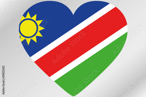 Free Download Flag Illustration of a heart with the flag of  Namibia - GFXLoad