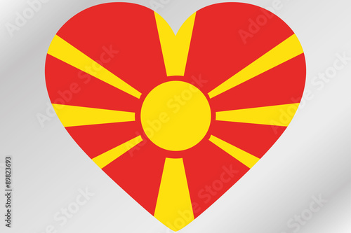 Free Download Flag Illustration of a heart with the flag of  Macedonia - GFXLoad