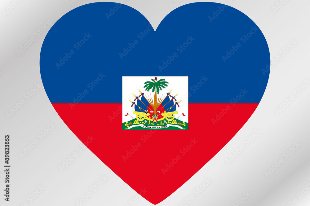 Flag Illustration of a heart with the flag of Haiti Flag Illustration of a heart with the flag of Haiti