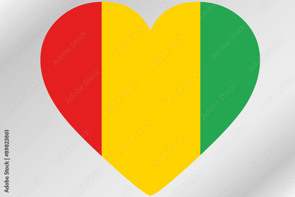 Flag Illustration of a heart with the flag of Guinea Flag Illustration of a heart with the flag of Guinea
