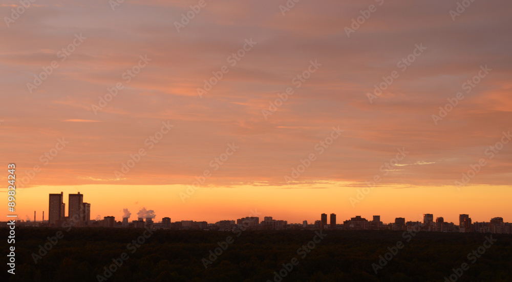 Obraz premium City view at sunset