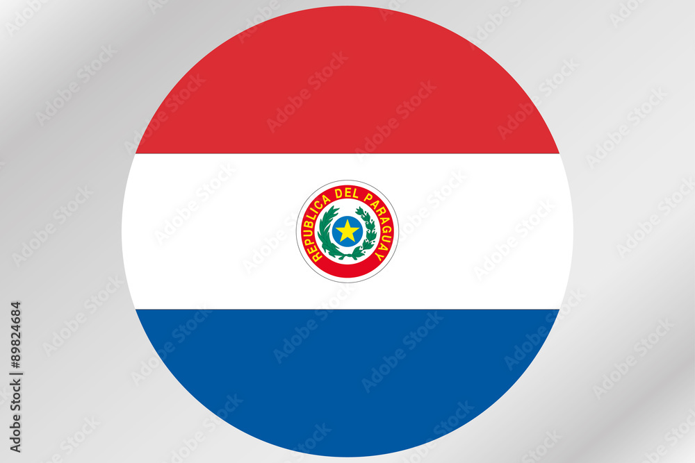 Flag Illustration within a circle of the country of Paraguay Flag Illustration within a circle of the country of Paraguay