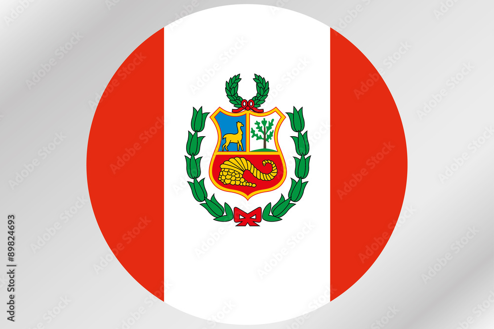Flag Illustration within a circle of the country of Peru Flag Illustration within a circle of the country of Peru