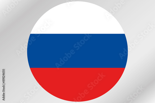 Flag Illustration within a circle of the country of Russia