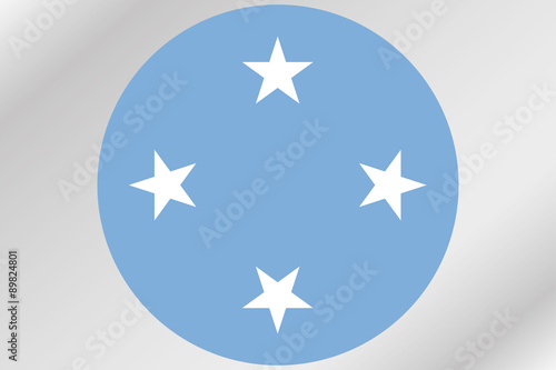 Flag Illustration within a circle of the country of Micronesia