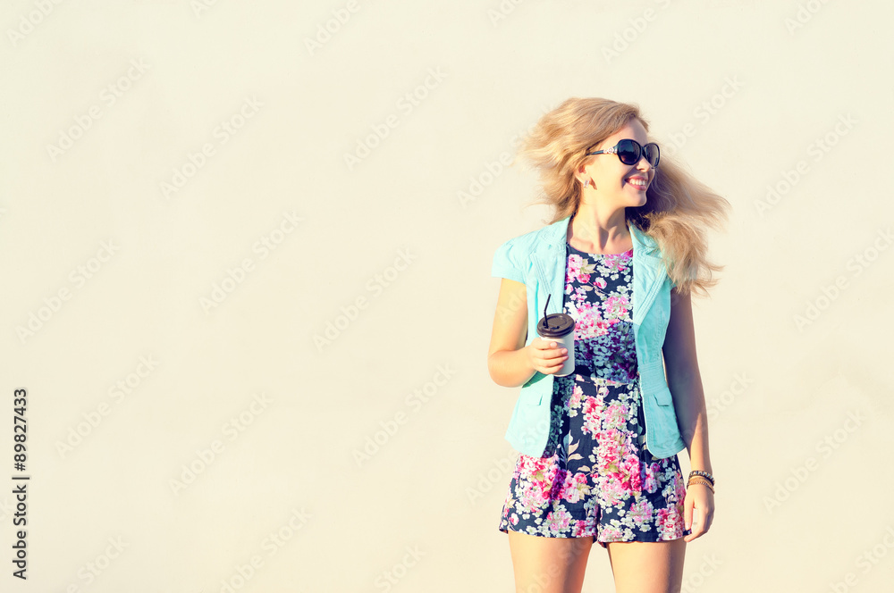 Beautiful girl in fashionable clothes. Beautiful girl in fashionable clothes.