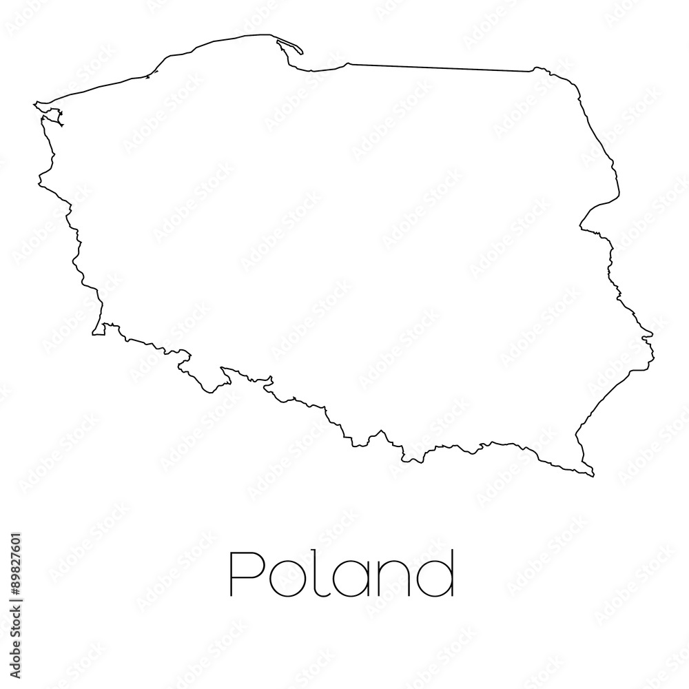 Country Shape isolated on background of the country of Poland Country Shape isolated on background of the country of Poland
