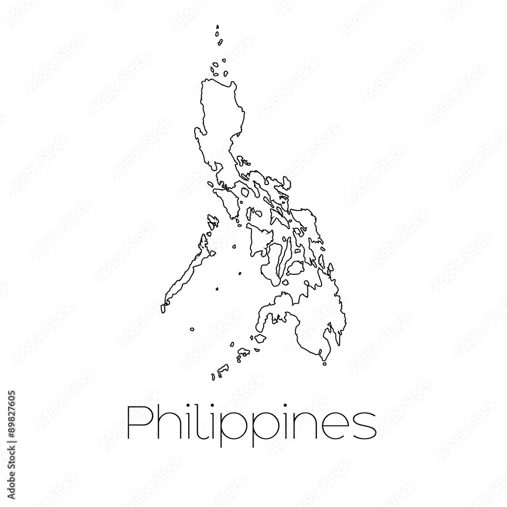 Country Shape isolated on background of the country of Philippin