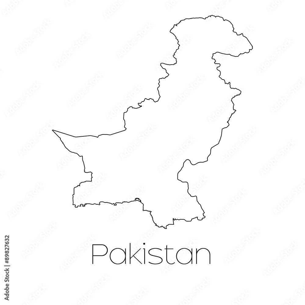 Obraz premium Country Shape isolated on background of the country of Pakistan