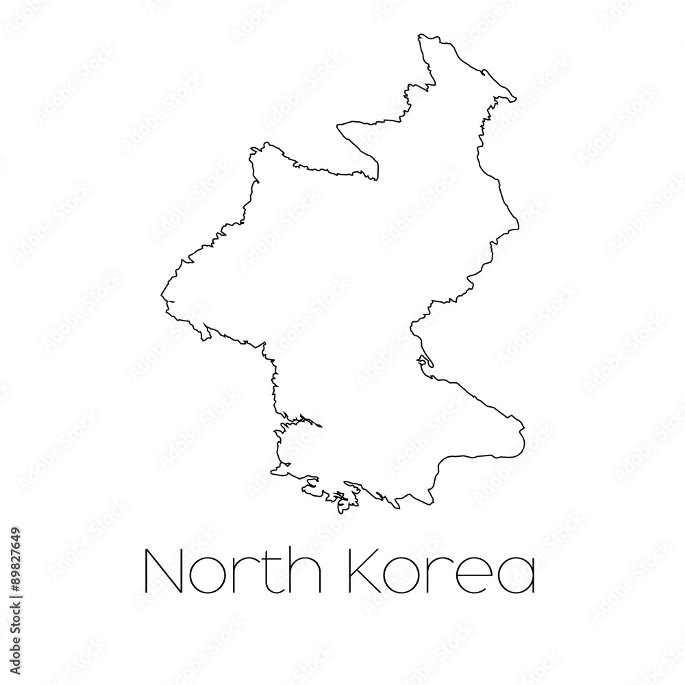 Country Shape isolated on background of the country of North Kor