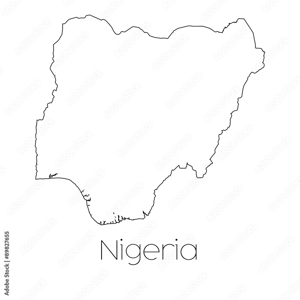 Obraz premium Country Shape isolated on background of the country of Nigeria