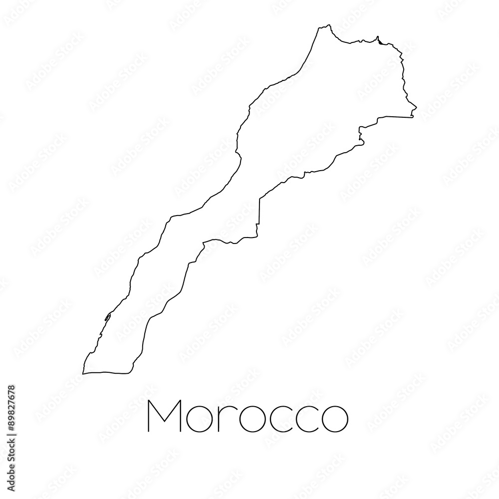 Samolepka Country Shape isolated on background of the country of Morocco