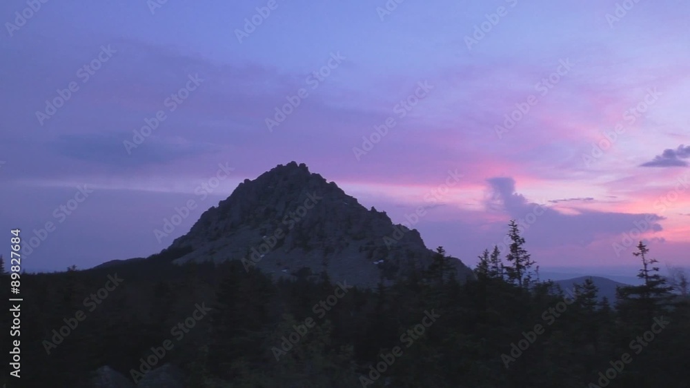 Sunset sky over the forest mountains Sunset sky over the forest mountains