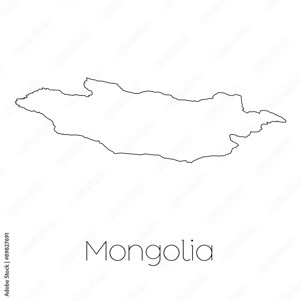 Country Shape isolated on background of the country of Mongolia