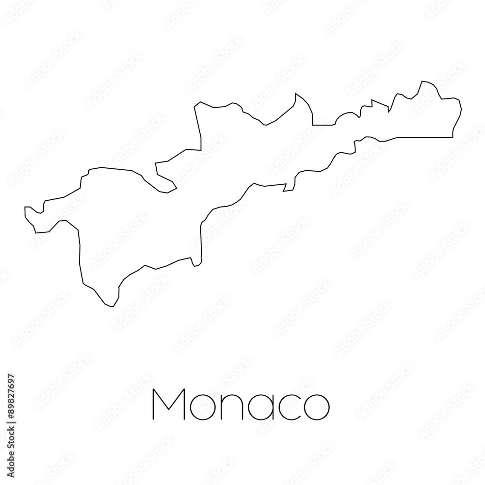 Country Shape isolated on background of the country of Monaco
