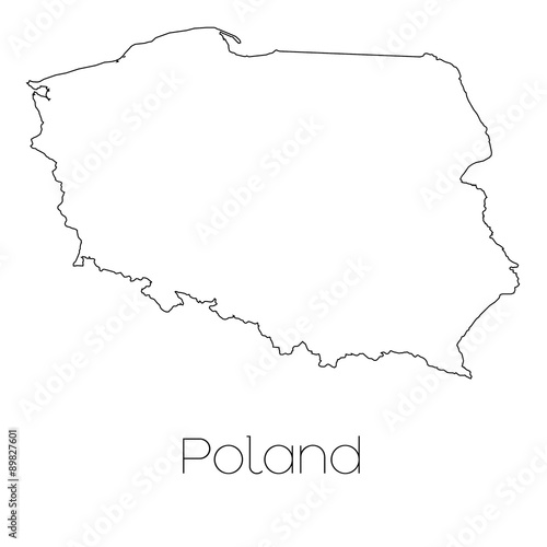 Country Shape isolated on background of the country of Poland