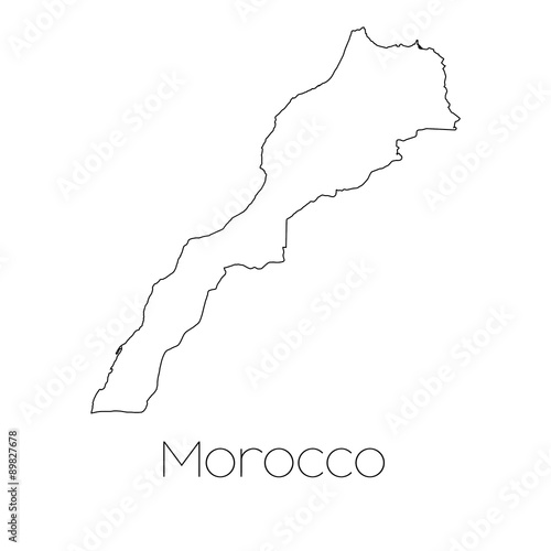 Canvas Print Country Shape isolated on background of the country of Morocco