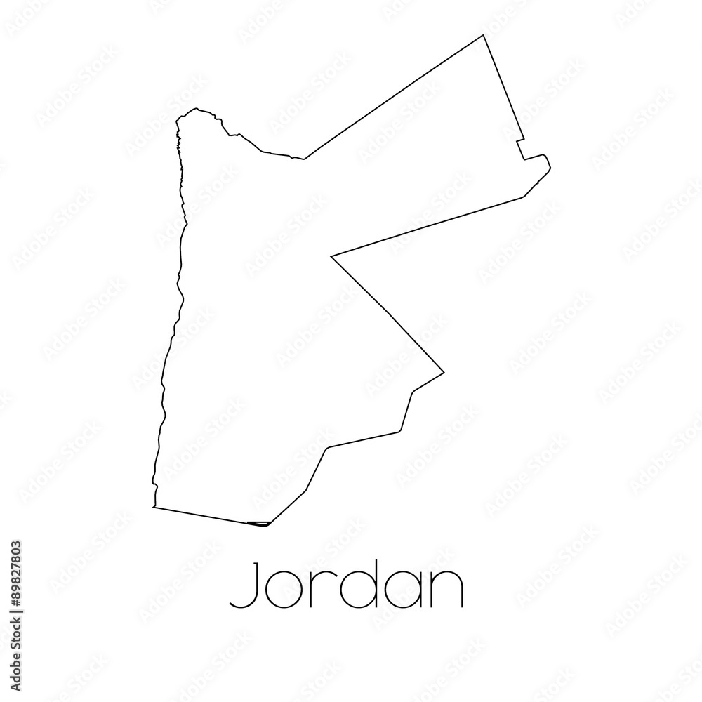 Country Shape isolated on background of the country of Jordan Country Shape isolated on background of the country of Jordan
