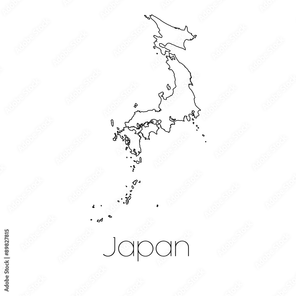 Country Shape isolated on background of the country of Japan Country Shape isolated on background of the country of Japan