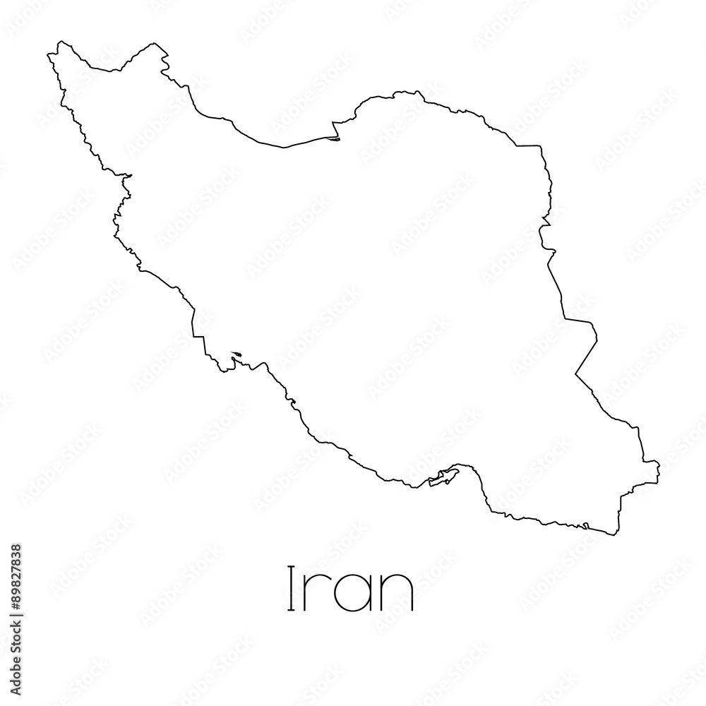 Country Shape isolated on background of the country of Iran