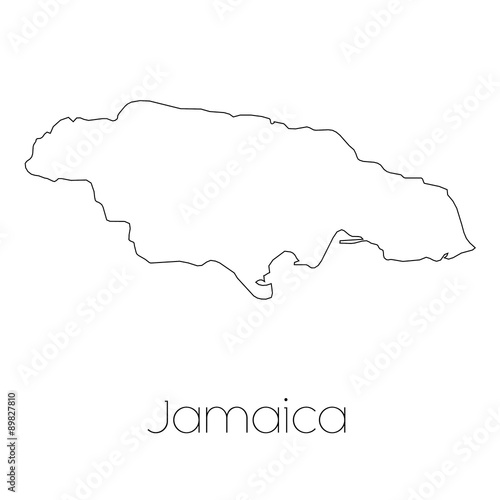 Country Shape isolated on background of the country of Jamaica