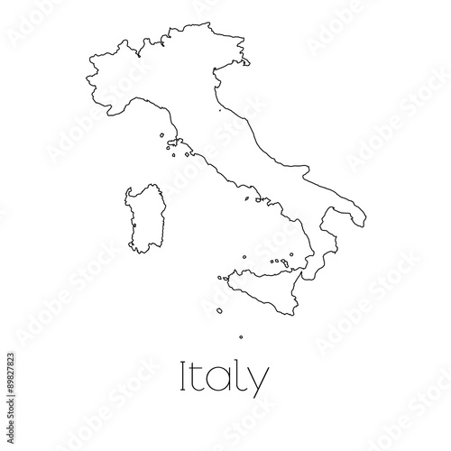 Country Shape isolated on background of the country of Italy