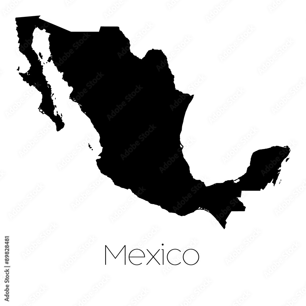 Country Shape isolated on background of the country of Mexico