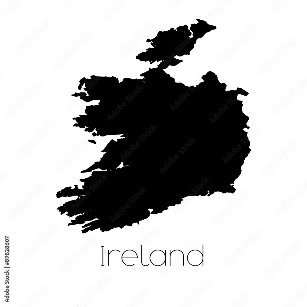 Obraz premium Country Shape isolated on background of the country of Ireland