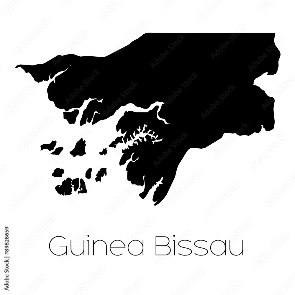 Country Shape isolated on background of the country of Guinea Bi