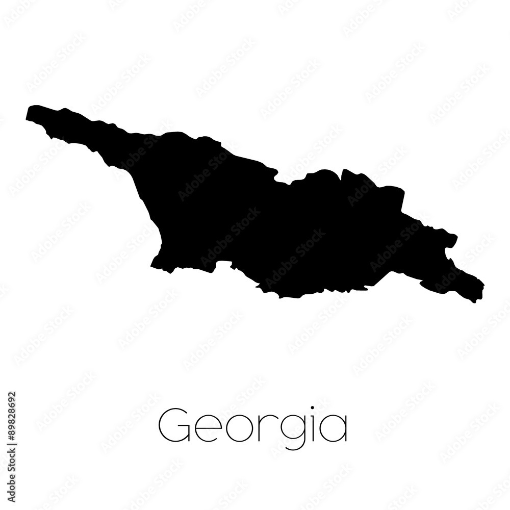 Country Shape isolated on background of the country of Georgia Stock  Illustration