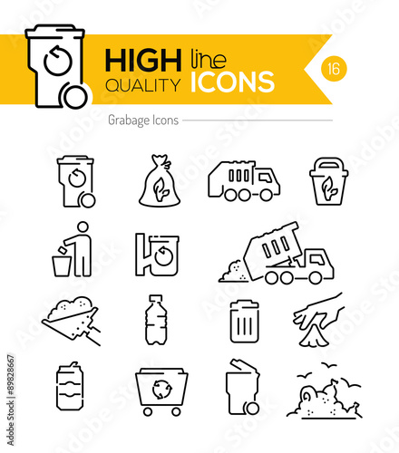 Garbage Line Icons