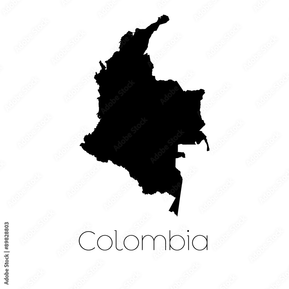 Country Shape isolated on background of the country of Colombia