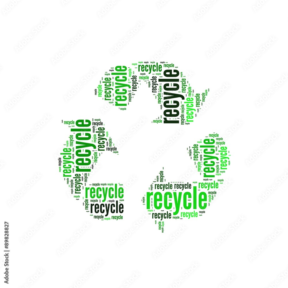 Recycle Symbol, grün weiss