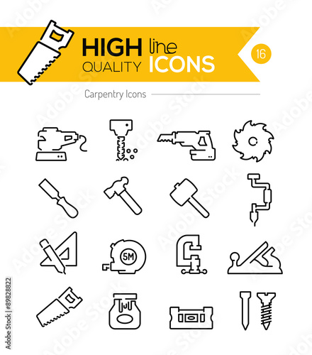Carpentry Line Icons
