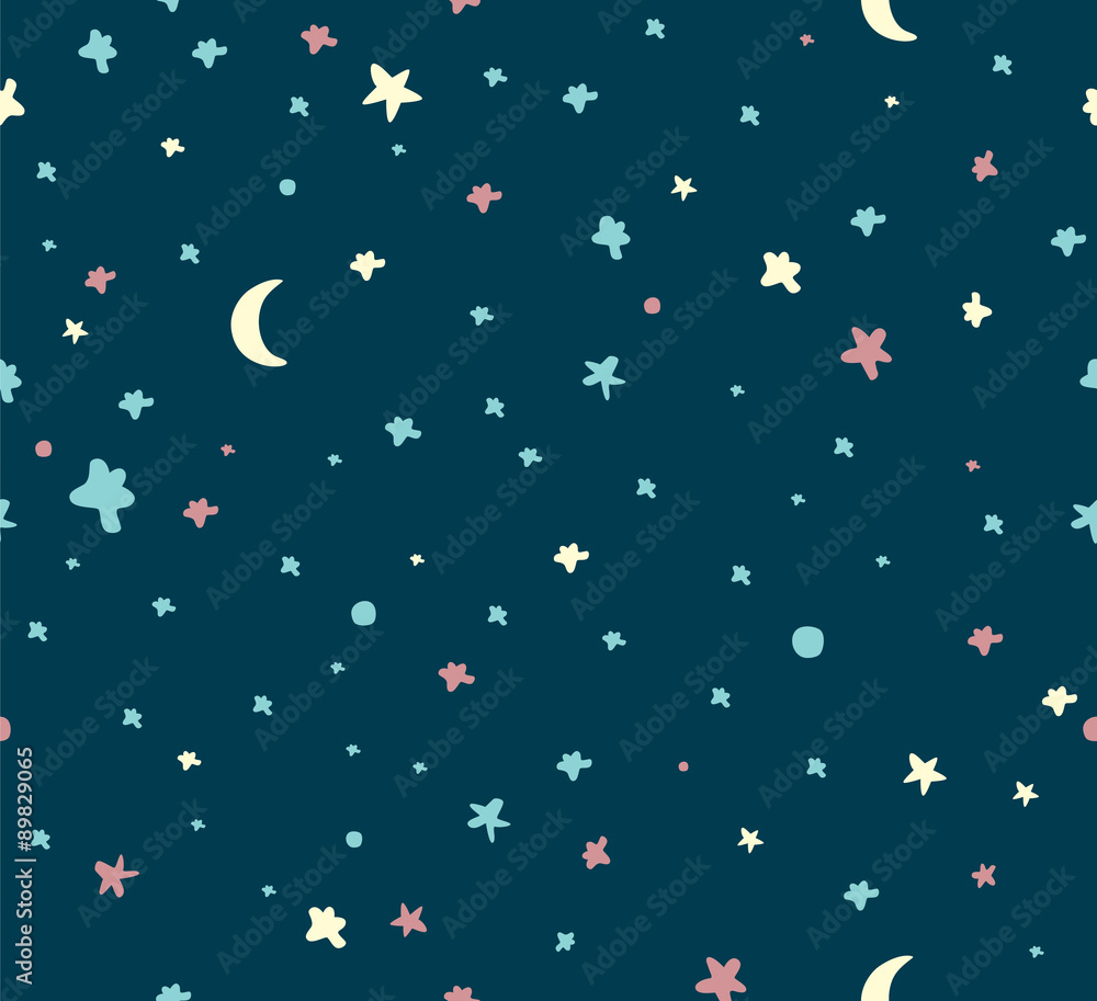 Night sky pattern. Seamless pattern with stars on the dark background. Night sky pattern. Seamless pattern with stars on the dark background.