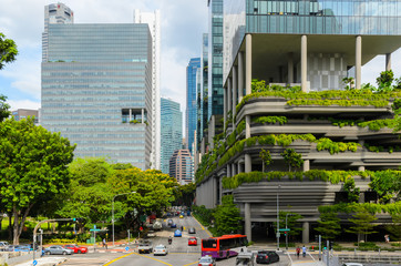 Fotobehang Singapore Singapore stadsgezicht met haven  © Sergey Peterman