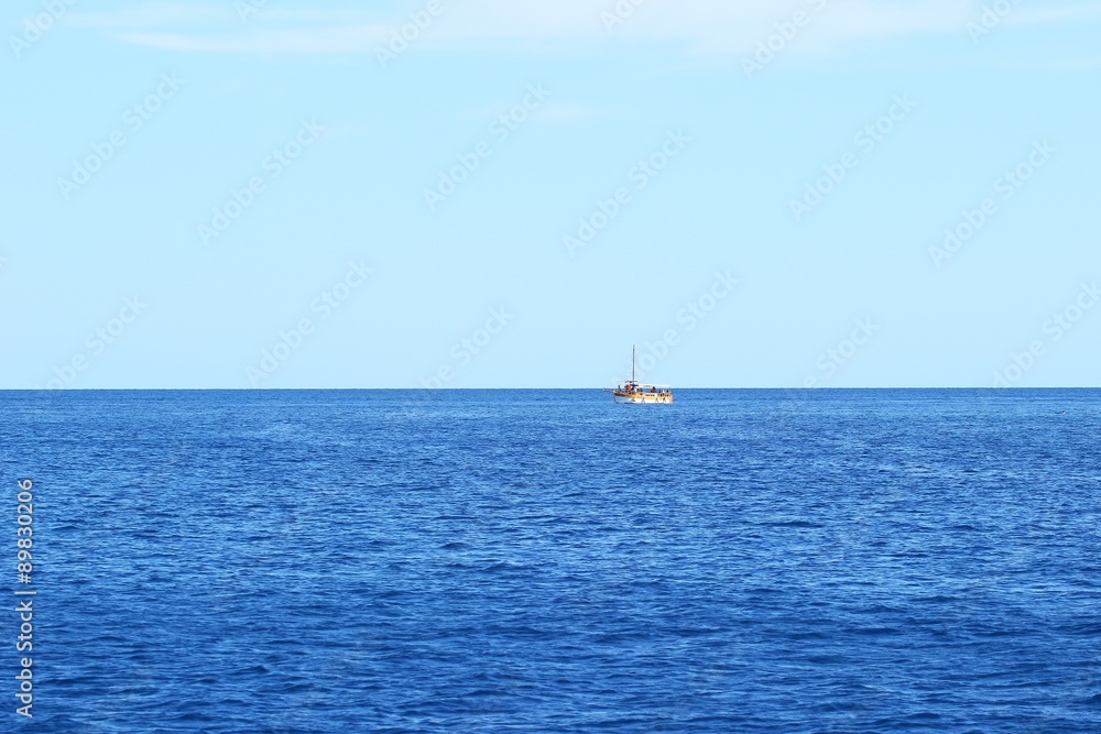 Touristic ship on the sea