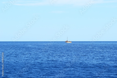 Touristic ship on the sea