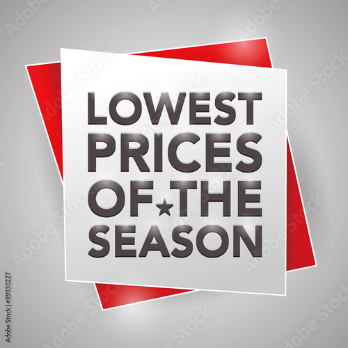 LOWEST PRICES OF THE SEASON, poster design element