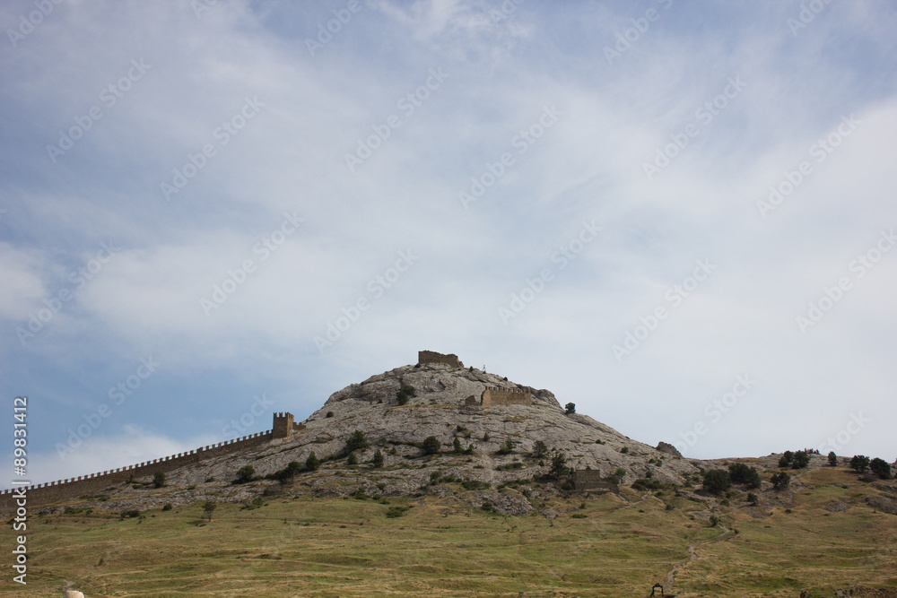 View of the old castle in the Crimean mountains