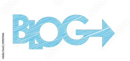 “BLOG” LETTERS AND ARROW VECTOR ICON