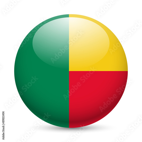 Free Download Round glossy icon of Benin - GFXLoad