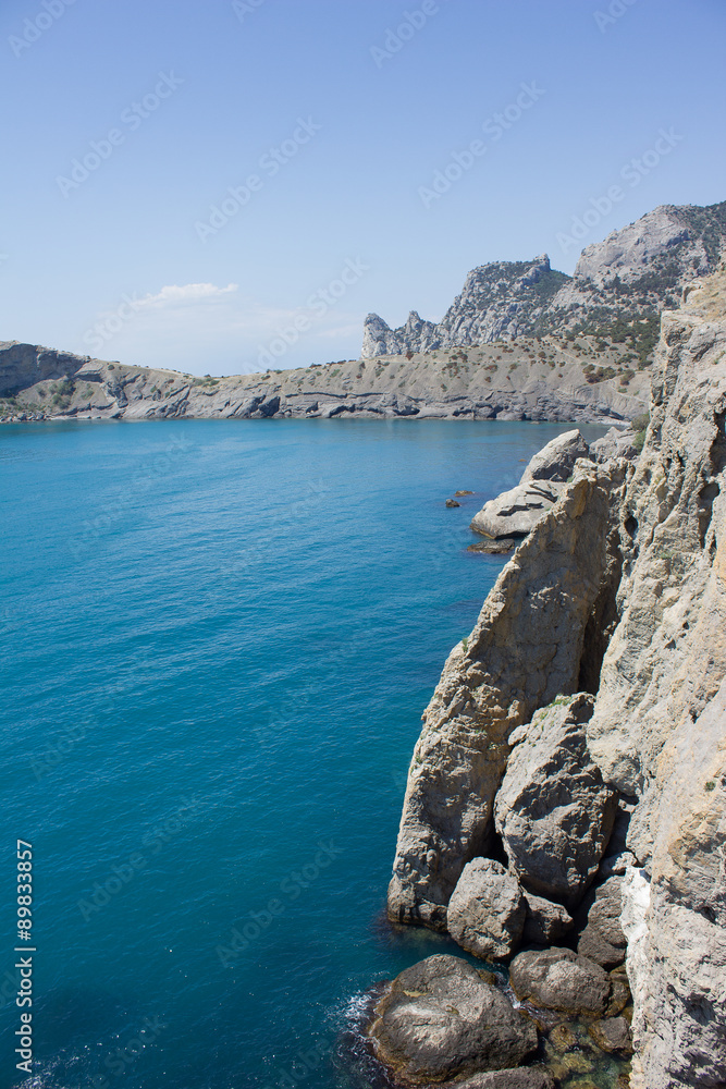 Fototapeta premium The coastline of the Black Sea with views of the mountains