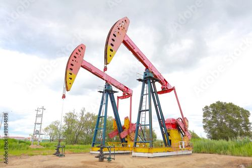 Pink Oil pump oil rig energy industrial machine