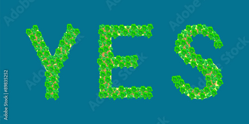 yes text tropical island