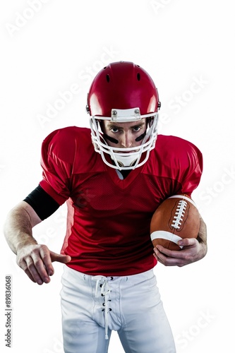 Portrait of focused american football player