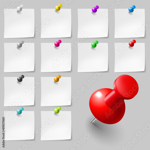 Sticky Notes With Pushpins