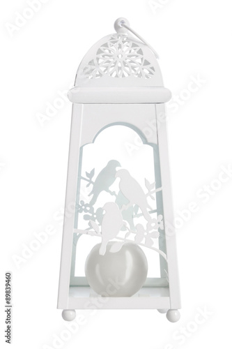 White metal lantern