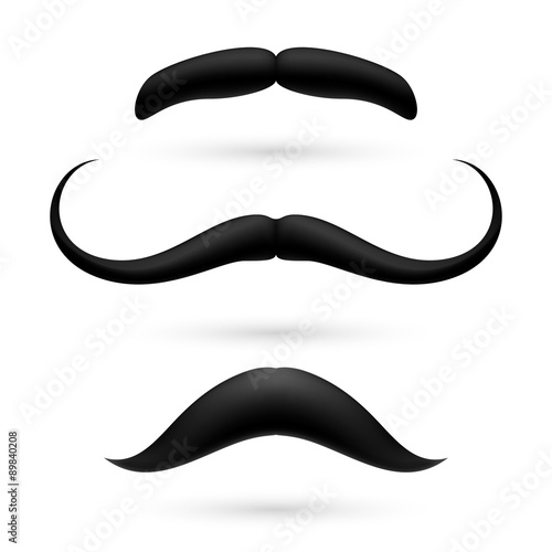 A set of three moustache