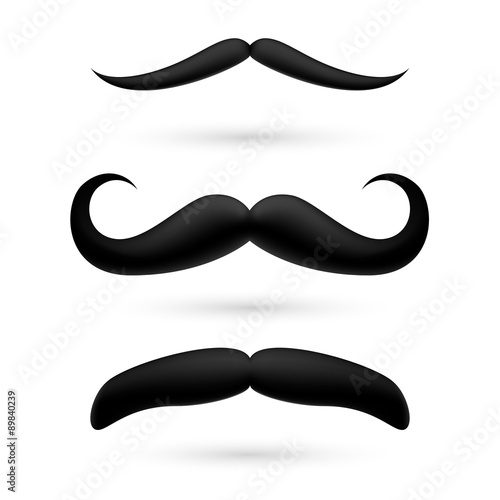A set of three moustache photo
